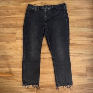 GAP Black Frayed Hem Jeans